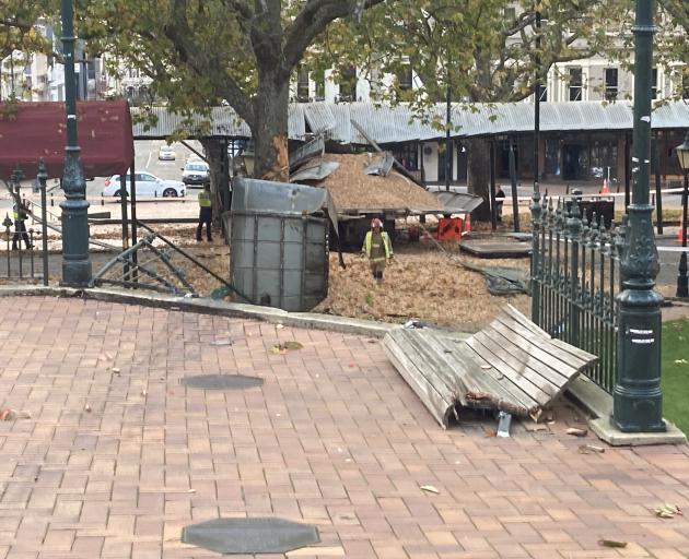 The truck narrowly missed the Robbie Burns statue on its path of destruction.