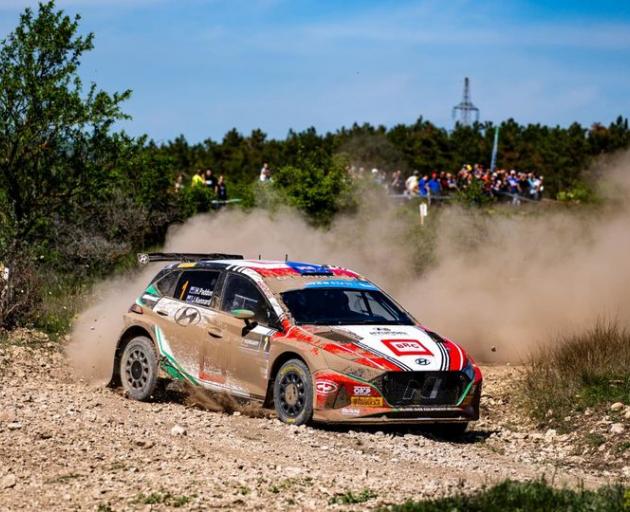 Hayden Paddon competes in the opening round of the European Rally Championship in Hungary...