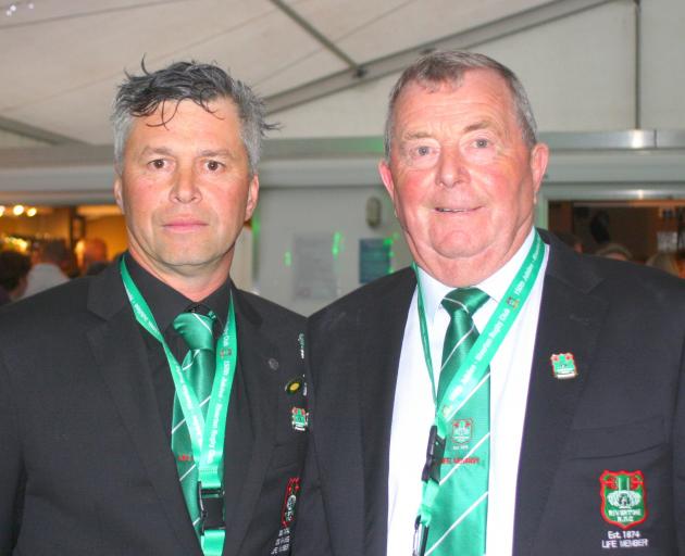 Celebrating the Riverton Rugby Club’s 150th jubilee on Saturday are president Rodney Lonneker ...