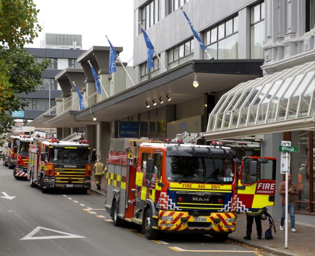 Emergency services were called to the hotel near the Exchange this morning. PHOTO: GERARD O'BRIEN 