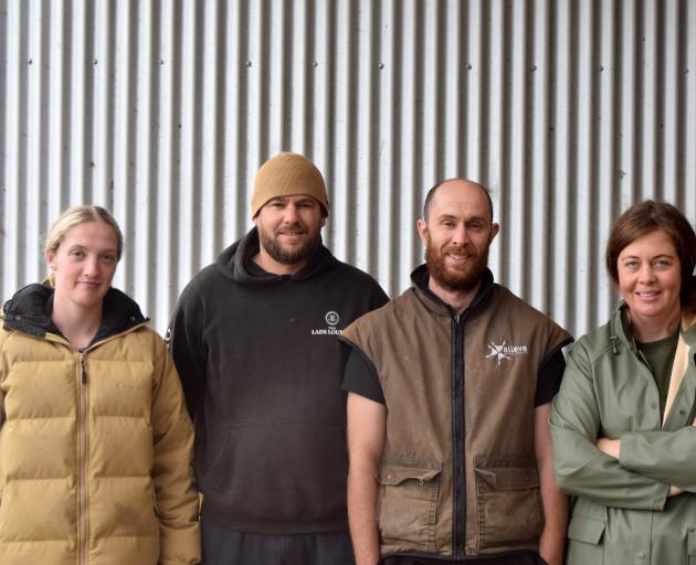 At a Dairy NZ field day on the farm in Henley where they milk nearly 600 cows are (from left)...