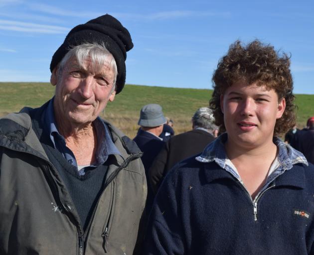 Vendor Lindsay Scott, with his grandson Alex Scott, 15, both of Poolburn, offered the biggest pen...