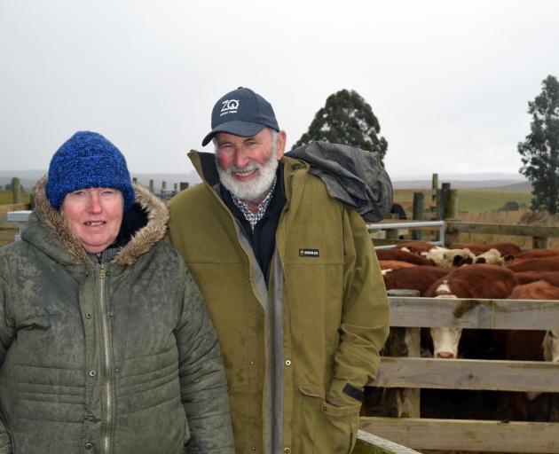 Sheep and beef farmers Colleen and Leon Leslie were at an in-calf heifer sale in Clutha last week...