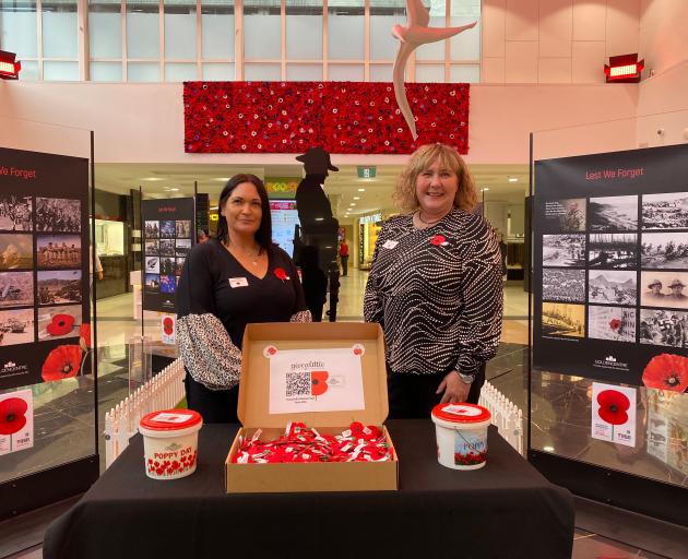 Welcoming visitors to the spectacular Golden Centre Anzac Day display and Poppy Day stall on...