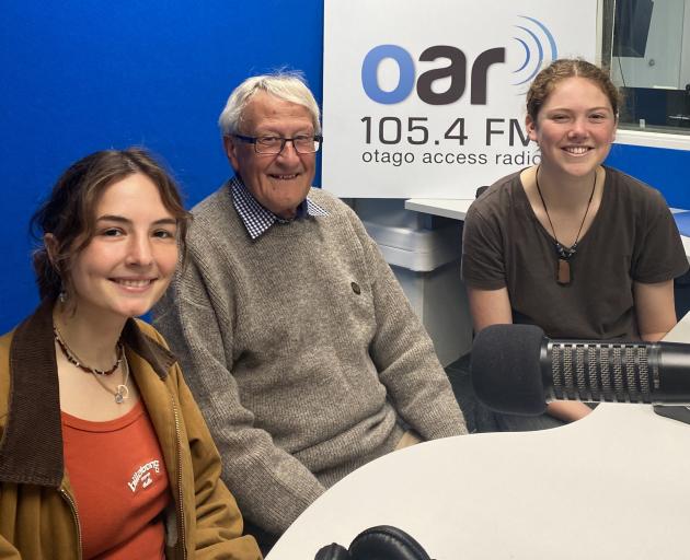On OAR FM programme Back In My Day are Yuna Barbenel (left) and Jade Griffin, with guest Neil...