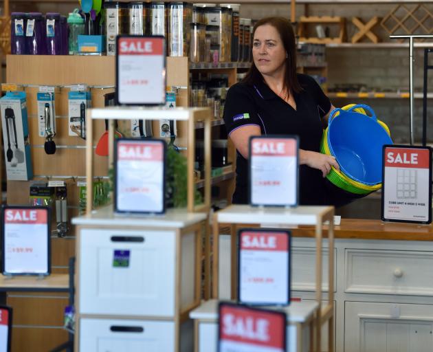 Storage Box Dunedin co-owner Rachael Jefferson prepares for the store’s closing down sale. PHOTO:...