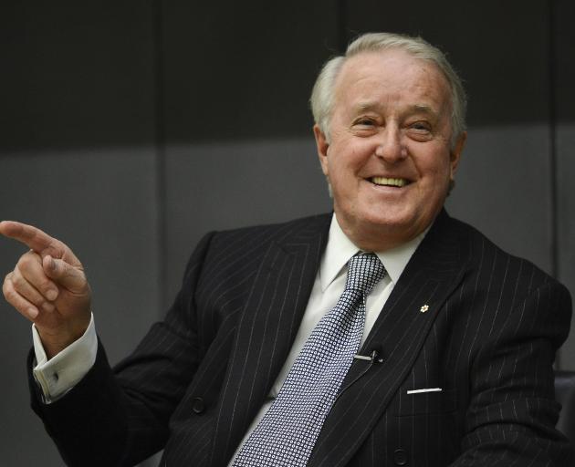 Brian Mulroney speaks at the University of Toronto’s Rotman School of Management on the Canada-US...