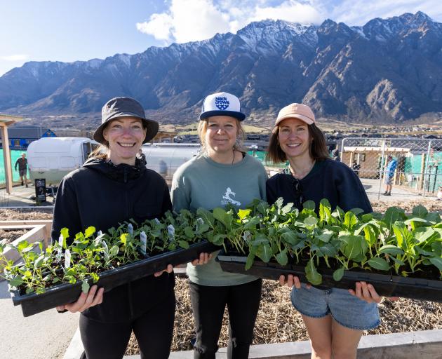 Hanley’s Farm community garden volunteers at last weekend’s opening day, from left Lucy Deuble,...