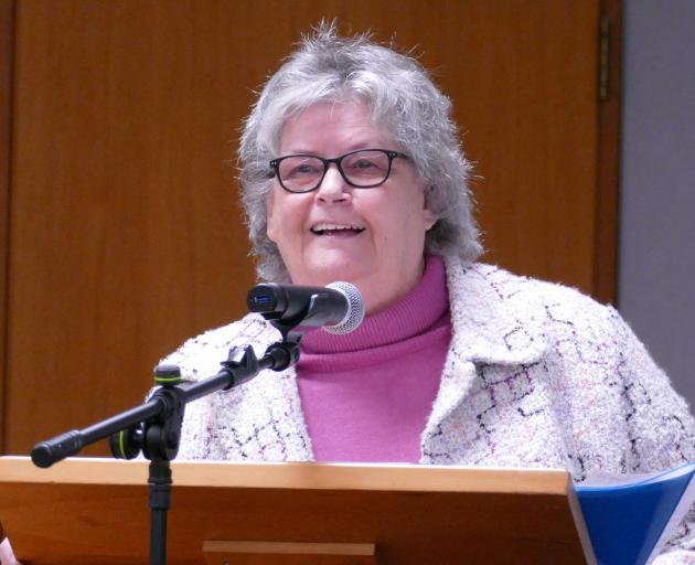 Grey Power South Otago president Gwynneth Butler speaks to the Clutha District Council during...