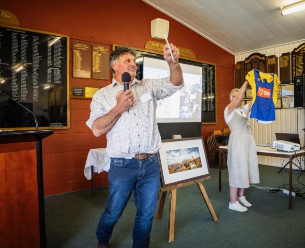 Central Otago District Council and Maniototo Community Board member Stu Duncan auctions Caitlin...