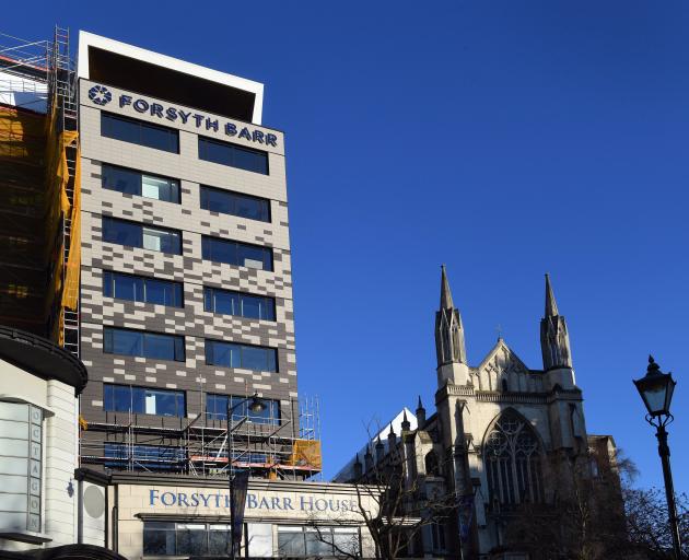 Forsyth Barr House in Dunedin’s Octagon nears completion. Staff hope to return to the building by...