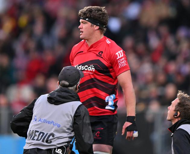 Crusaders captain Scott Barrett has been ruled out of tonight's game due to a back issue. Photo:...