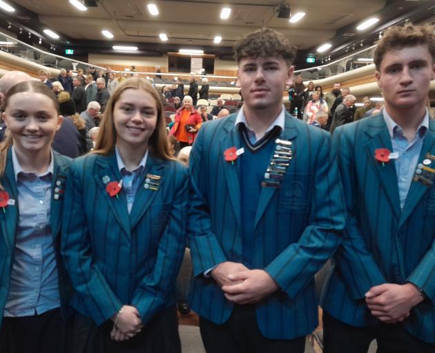 Mount Aspiring College leaders (from left) Lottie Hunt, Daisy Sanders, Tim Sides, and Zavier...
