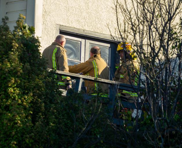 Fire crews at the scene of the fire. Photo: Wyatt Ryder