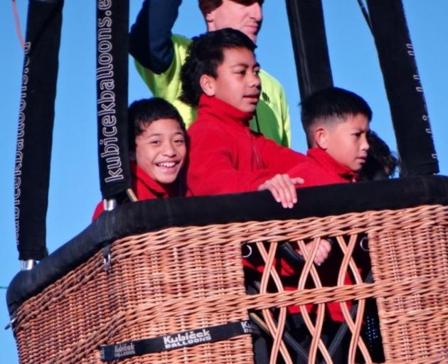 Te Pakihi o Maru pupils (from left) Moana Katoa, 10, Tevita Fangupo, 11, and Zach Castro, 10,...