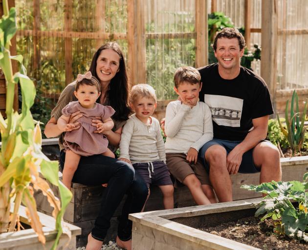 Taieri dairy farmers Ian and Deli Frampton and their children (from left) Daisy, Jack and Hemi....