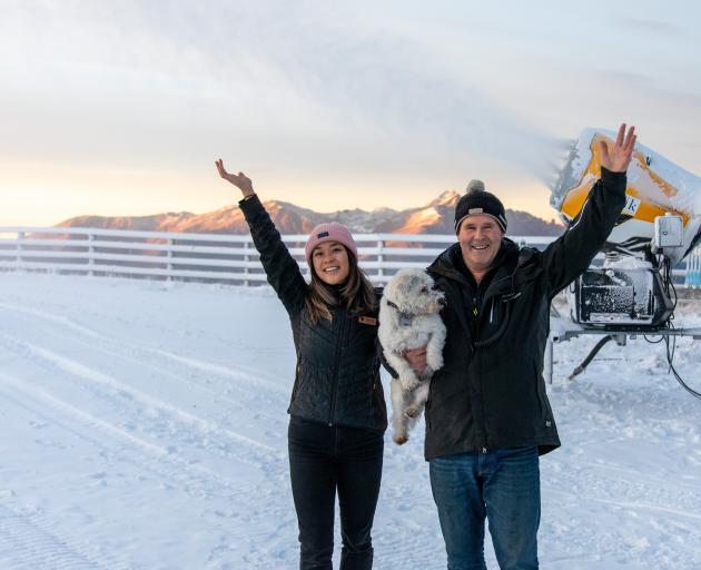 Coronet Peak assistant ski area manager Christine Law and manager Nigel Kerr — holding the field...