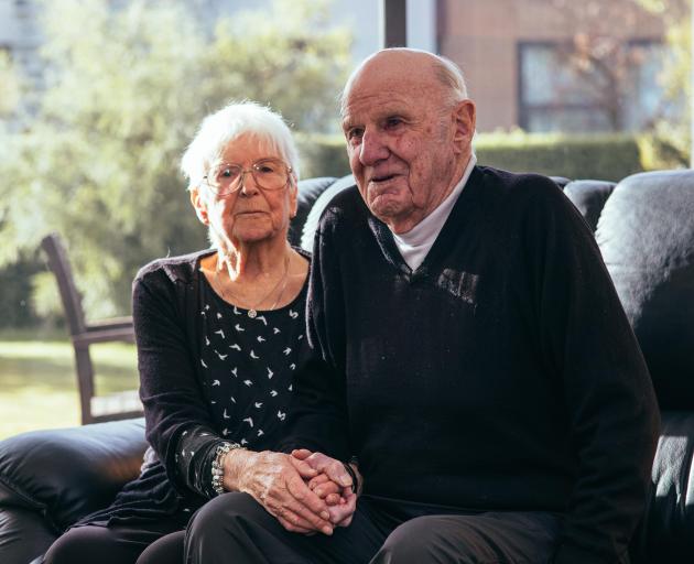 Trevor and Heather Gamble at home after Trevor’s eye operation. PHOTO: RHYVA VAN ONSELEN