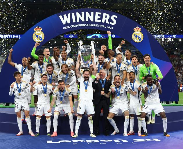 Real Madrid celebrate their Champions League win at Wembley. Photo: Reuters
