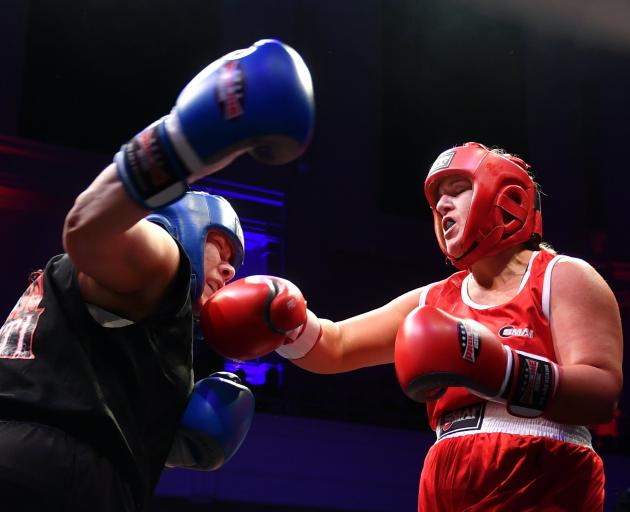 Jasmine Goodwin lands a blow on Asela Moata’ane.