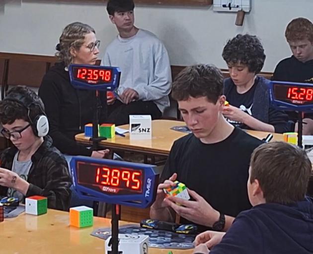 Fingers were flying as speedcubing competitors raced against the clock at the Ōtepoti Big Cubes...