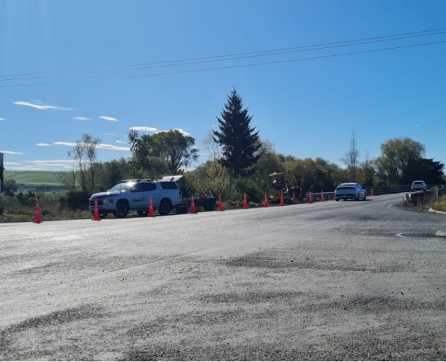 The crash scene on State Highway 79. Photo: RNZ