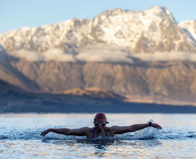 Queenstown swimmer Bethany Rogers trains in Lake Wakatipu for the upcoming New Zealand Ice...