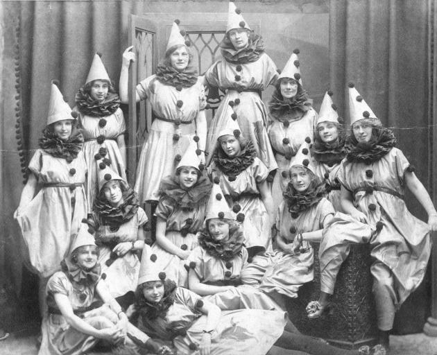 An all-female clown troupe from Christchurch in 1918. A Pierrot Troupe was a group of...