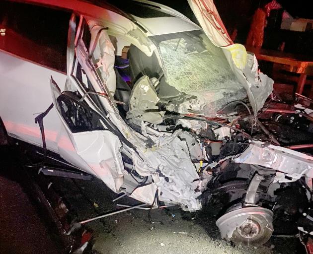 Police were alerted to a crash in Wingatui Rd early on Saturday. PHOTO: SUPPLIED