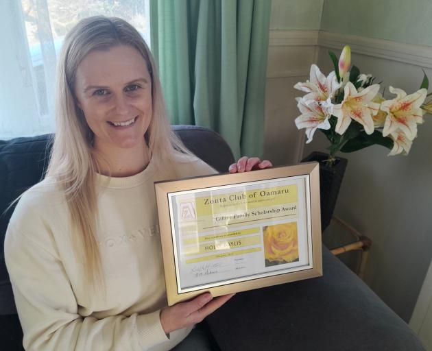 Holly Baylis has been recognised by the Zonta Club of Oamaru. PHOTO: JULES CHIN