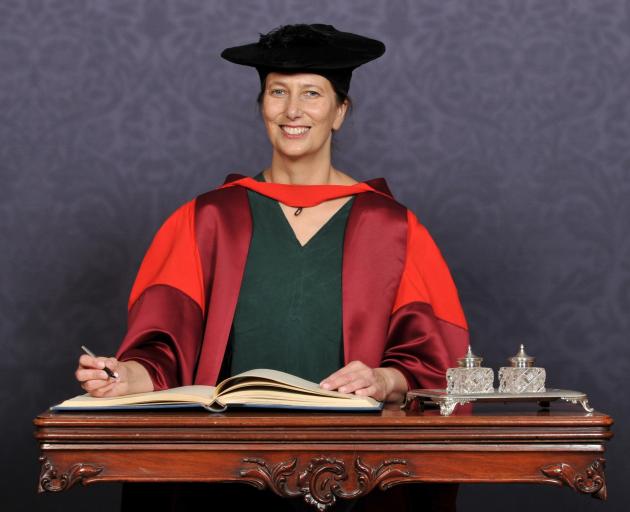 University of Otago deputy vice-chancellor (Māori) Distinguished Prof Jacinta Ruru being awarded...