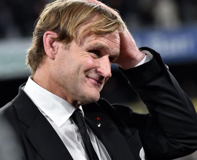 Scott "Razor" Robertson gives a rueful smile after his All Blacks scraped home for a 16-15 win...