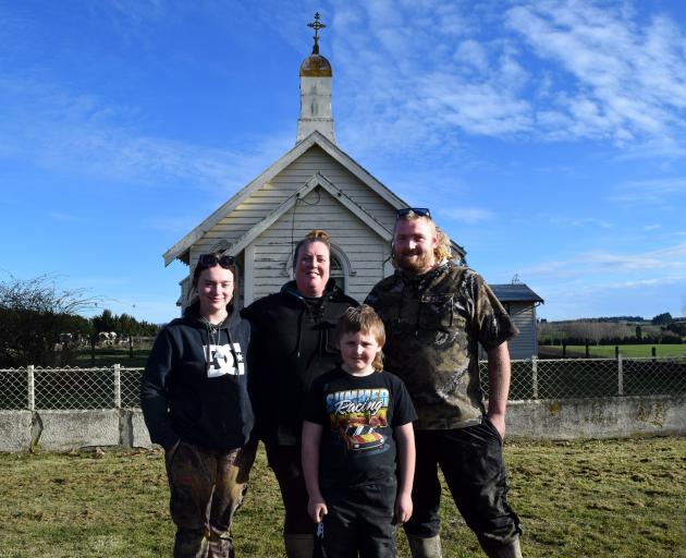At the gates of the Glenkenich Presbyterian Church are (from left) second-in-charge Akayla Shaw,...