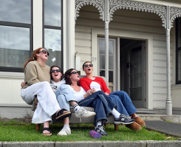 Howe St student flatmates (from left) Tattie Bayly, of Wairoa, Hannah McAulay, of Dannevirke,...