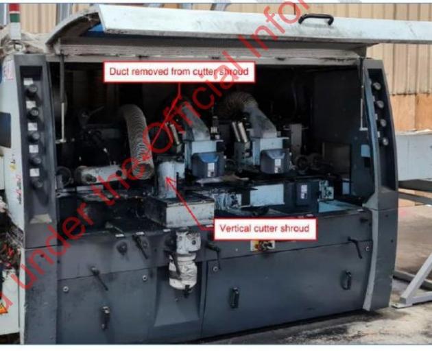 A diagram of the moulding machine involved in the incident. PHOTO: WORKSAFE