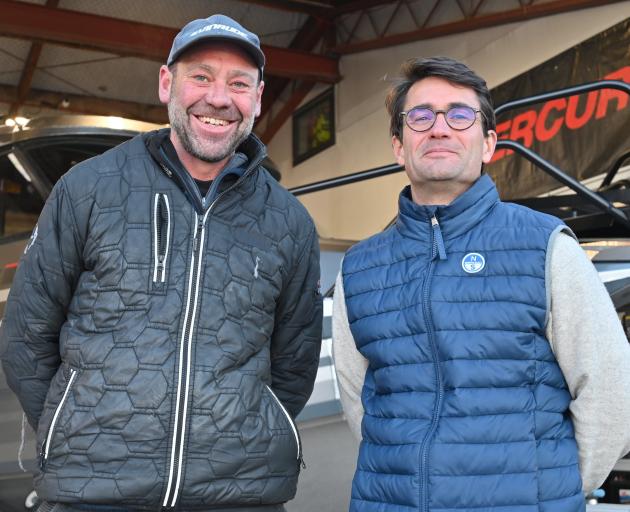 Standing in the boat yard of the former Trev Terry Wānaka store are Sam Watts and Nigel Johnson,...