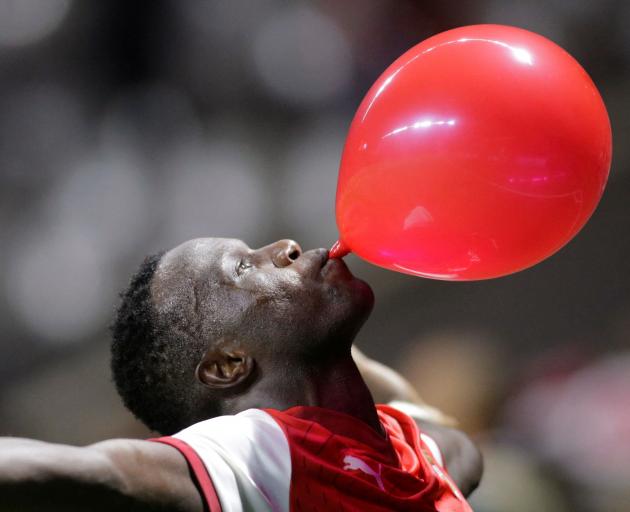 SC Braga winger Bruma celebrates scoring for Braga against Maccabi Tel Aviv, in their Europa...