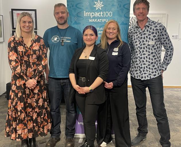 Impact100 finalists, from left, ADL’s Fiona Brown, Southern Lakes Sanctuary’s Paul Kavanagh,...