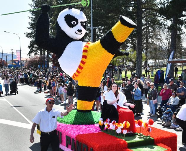 Kung Fu Panda float with Princess Jade Cockburn during Saturday’s Alexandra Blossom Festival...