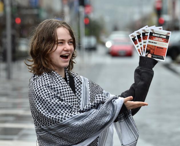 Dunedin climate activist Perā Crowe spent much of yesterday handing out flyers, advertising today...