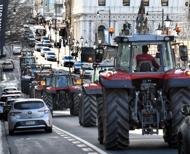 Southern farmers in tractors and utes descended on the Dunedin CBD to protest government rules...