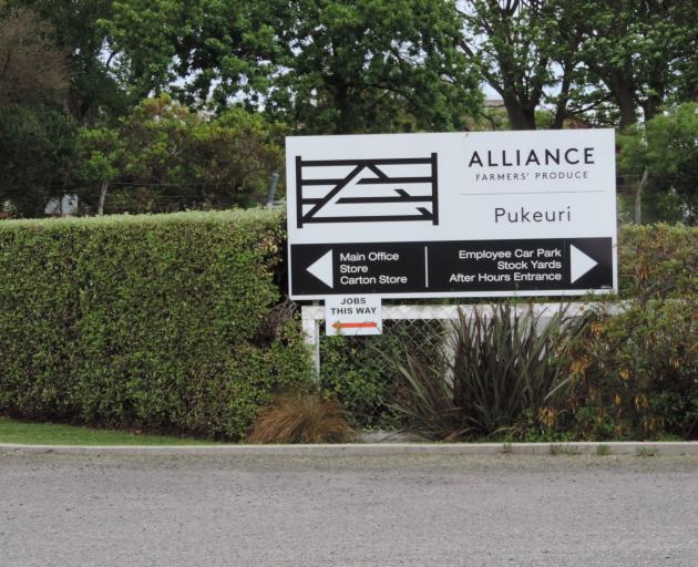 Entranceway to the Alliance Group Pukeuri meat works, just north of Oamaru. PHOTO: ODT FILES
