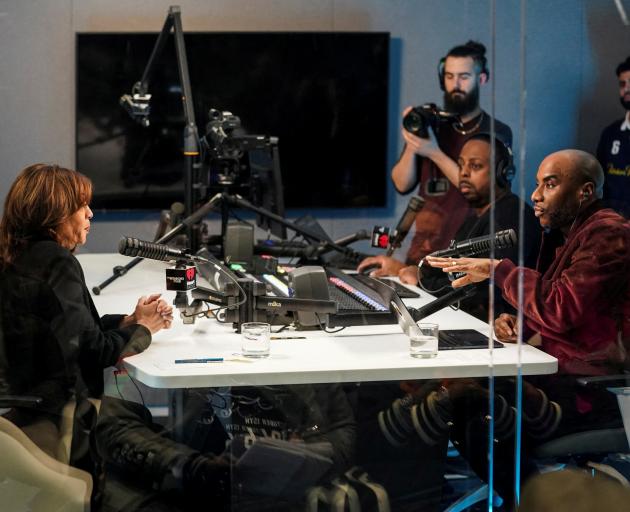 Kamala Harris was interviewed by radio host Charlamagne tha God during her visit to Detroit....