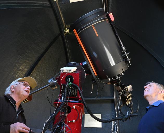 Active astronomer Ash Pennell (left) and Otago Astronomical Society president Warren Hurley at...