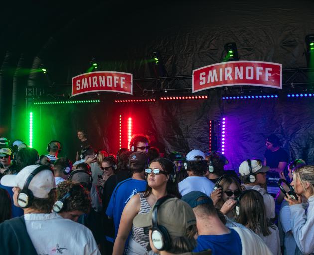 Festival-goers dance to their own tune at Bay Dreams' silent disco in Queenstown.