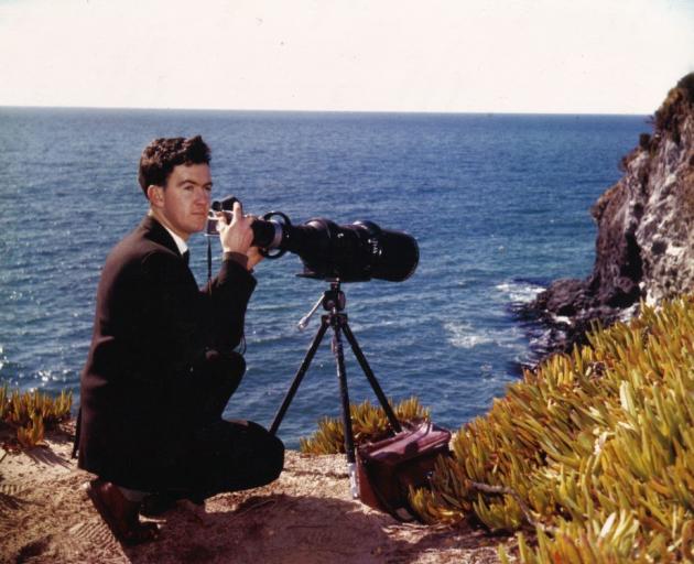Bob Kilgour on Otago Peninsula as a young photographer, working for the Otago Daily Times.