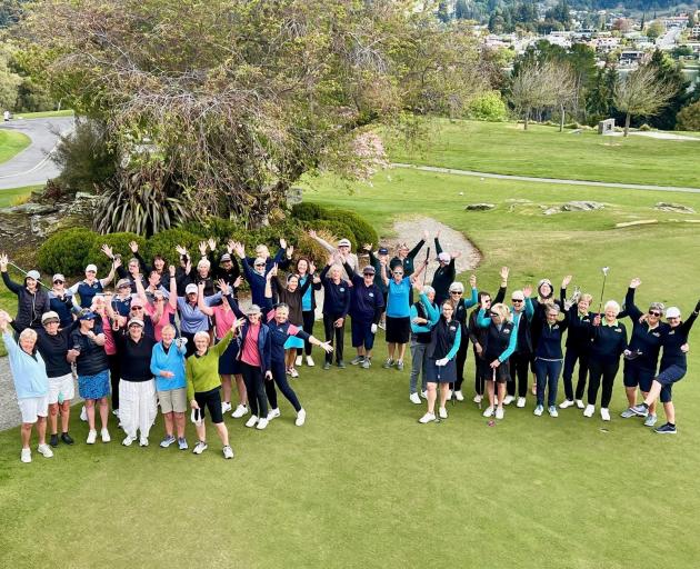 Central Otago women's golfers gather for a round of their new interclub competition at the...
