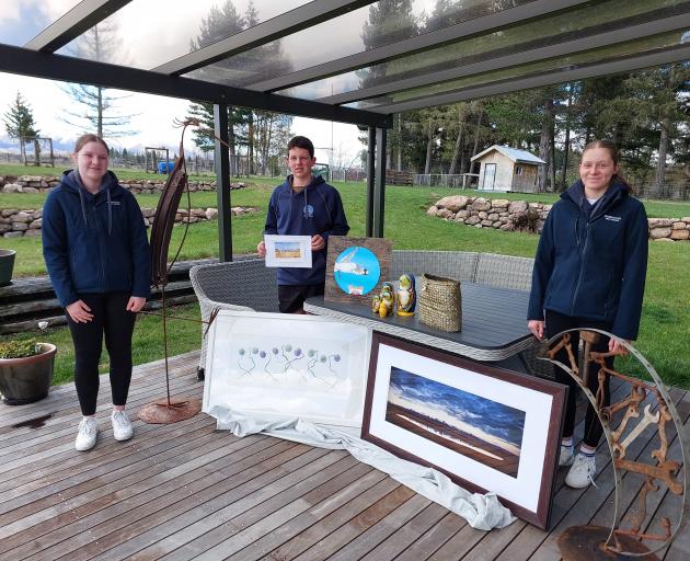 Maniototo Area School students (from left) Ella Owen, 15, Jake Smith, 16, and Charlie Owens, 15,...