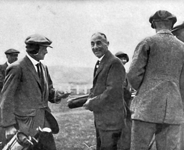 Outgoing Governor-General Lord Jellicoe plays a farewell round of golf at Mirimar, Wellington. —...