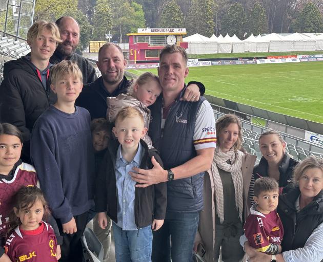 Veteran Southland lock Josh Bekhuis enjoys some time with family and friends at Rugby Park in...